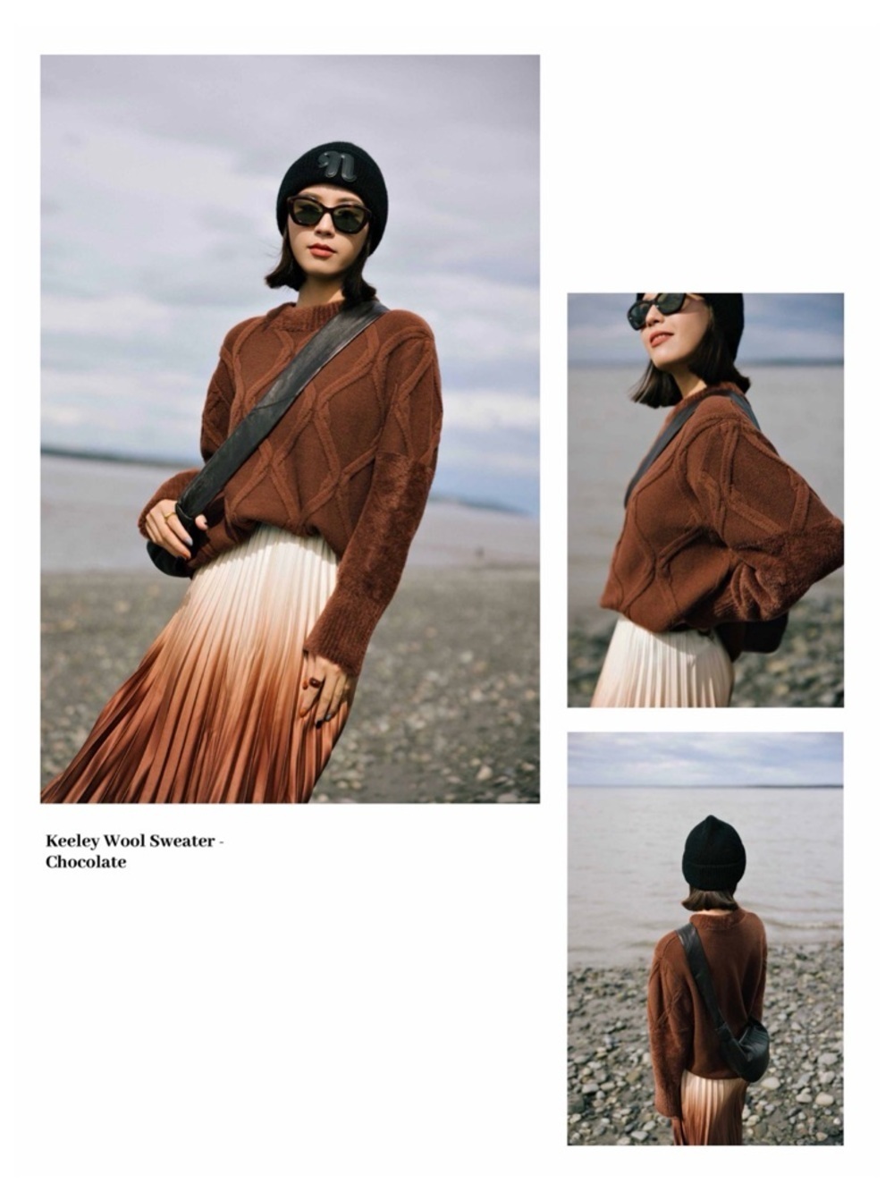 Petite Studio NYC Keeley Wool Sweater - chocolate